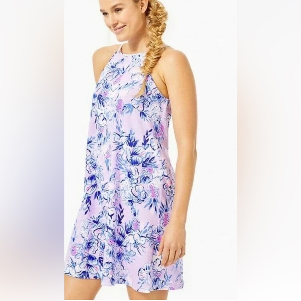 Lilly Pulitzer Margot Swing Dress Light Lilac Trunks in the Air #004846 SZ Small
